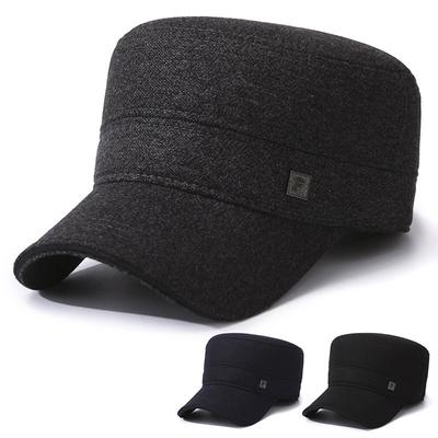 Middle-Aged and Elderly Flat Cap Men's Autumn Winter Father's Velvet Ear Protection Cap