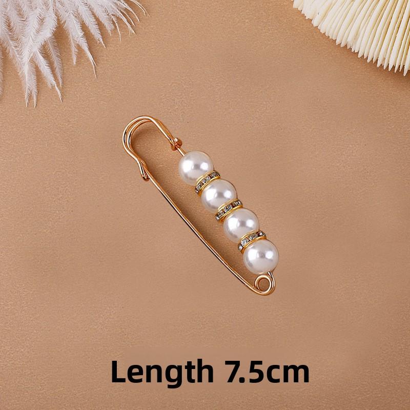 Pearl Waistband Pin To Fix The Waistline of Clothes and Make It Smaller Anti-exposure Brooch Women's Trousers Waistband Buckle Pin