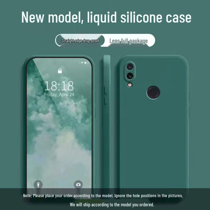 Redmi Note 7 Pro Liquid Silicone Solid Color Anti-Fall Case