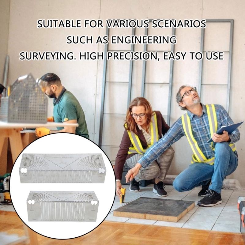 Rounded Corner Drawing Ruler Square Tube Multifunctional Folding Right Angles Drawing Tool Line Drawer Drawing Ruler