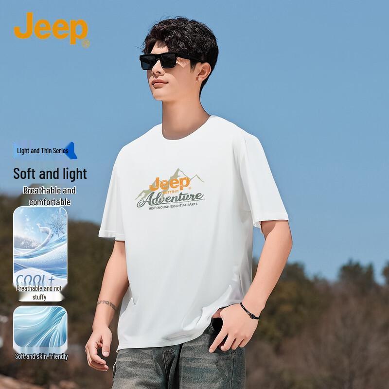 

JEEP Men s Summer Quick-Dry Round Neck T-Shirt 4XL