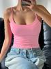 Canotta a spallina larga stile Spice Girls europea e americana da donna, multicolore opzionale, vestibilità aderente, top interno ed esterno