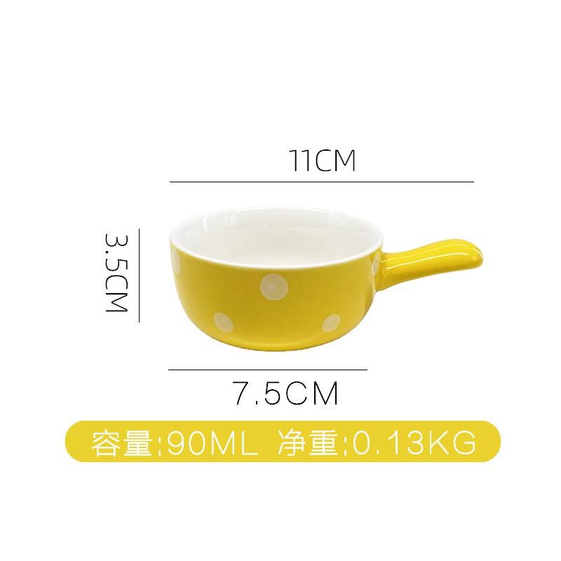 Ceramic Dipping Sauces Dressings Snacks Mini Cartoon-Style Condiment Dish With Polka Dot Design Microwave Safe