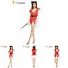 Elegant Courtly Red Pirate Outfit For Women Exceptional For Halloween And Stage