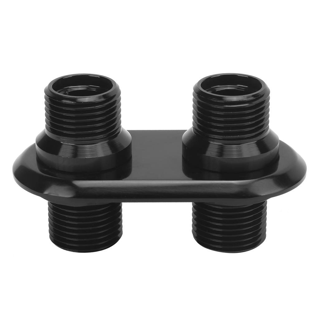 Car 2‑Port Air Conditioning Bulkhead Interface Universal Modification Replacement for FordBlack