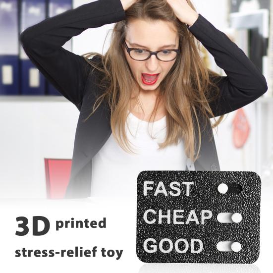 The Business Dilemma Slider 3D Printed Funny Office Decision Toy Fast Cheap or Good Dilemma Slider Corporate Desk Gadget