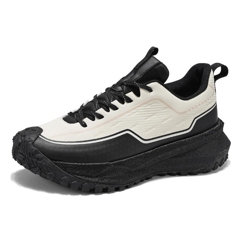 

Мужская обувь 2025 новая весенняя высококлассная универсальная повседневная спортивная обувь для бега попкорн увеличивающая высоту подошва белая обувь 44 бежевый