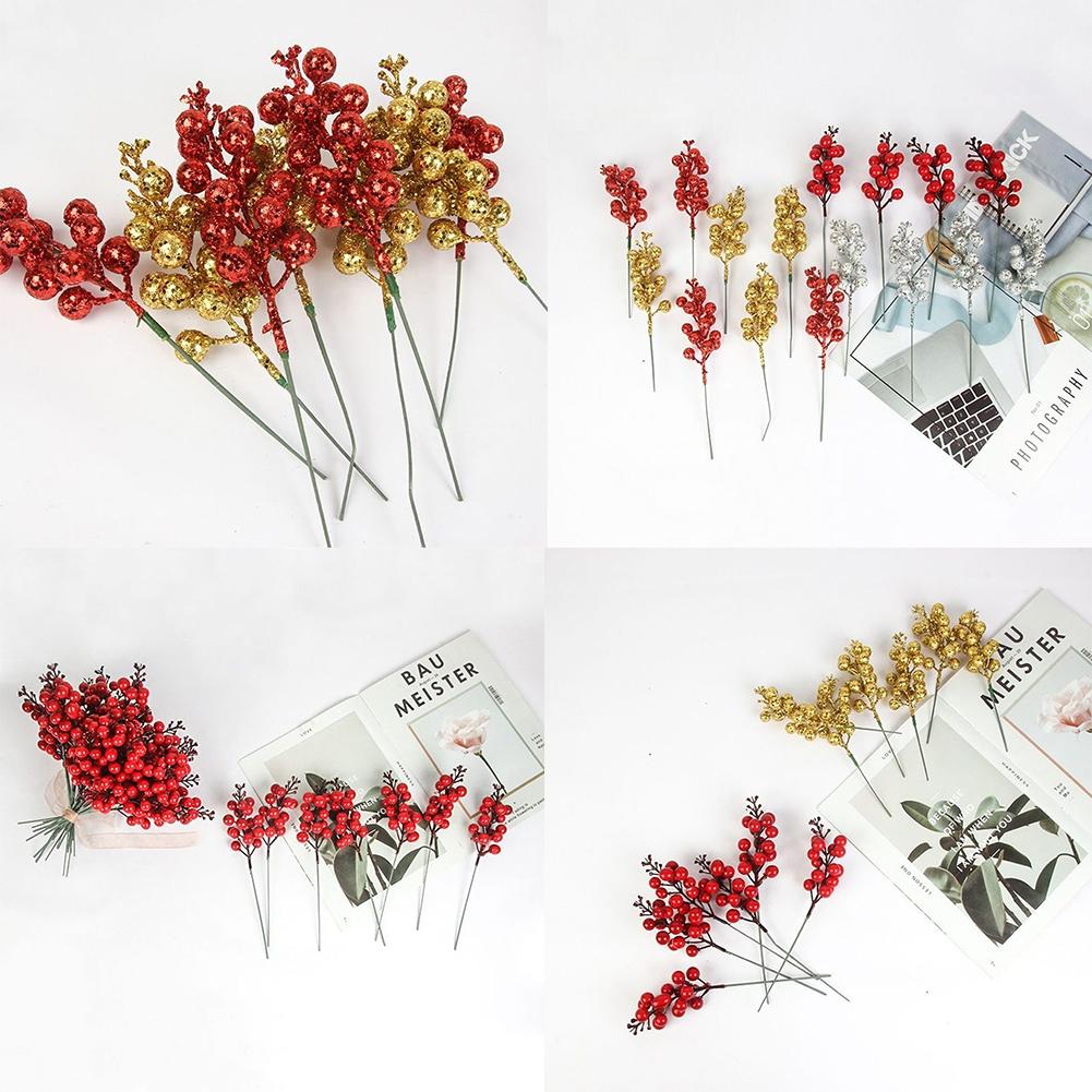 Brighten Up Your Décor with Vibrant Red Berries 14mm Fruit Heads 6x Stems