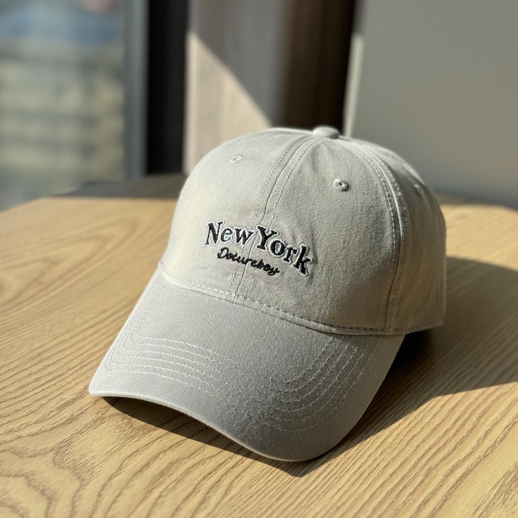 Spring and summer new big head circumference pure cotton soft top baseball cap, letter wide brim men's peaked cap, versatile casual sunshade