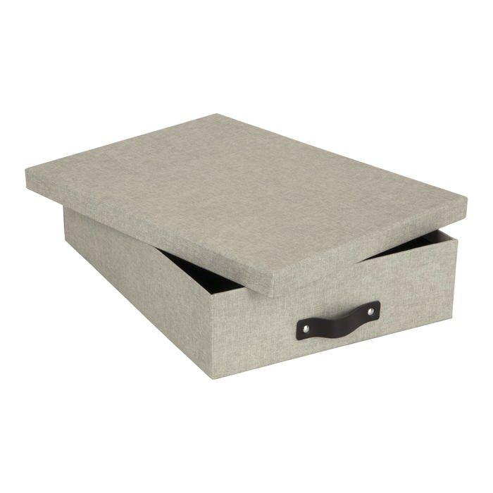 Porte courrier - Bigso Box of Sweden - 9451C5549LEA648 - Beige - Couvercle pratique - Rangement A3