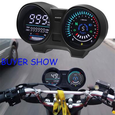 Universelles digitales Messgerät-Board für Motorrad LCD-Tachometer Drehzahlmesser Wasserdichtes Instrumentenbrett-Anzeigegerät für Suzuki GN125