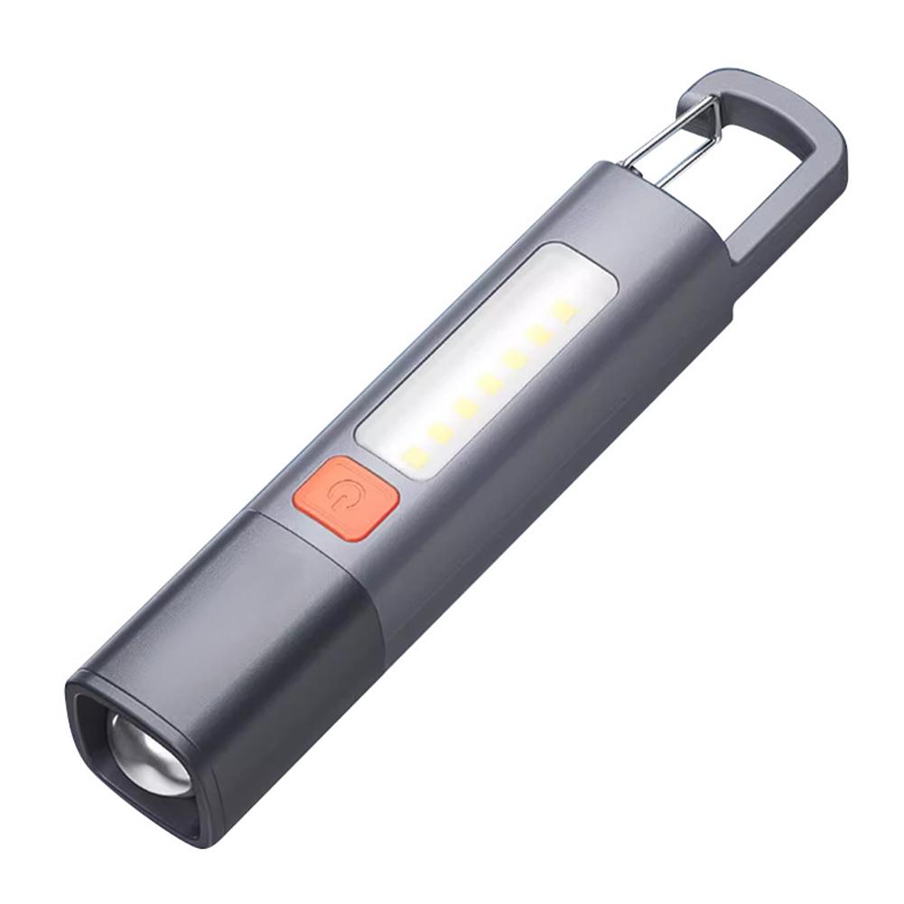 Super Bright Flashlight with Hook Ultra Bright LED Torch USB Charging Zoomable Emergency Lantern 300LM 3 Gears for Power Outages