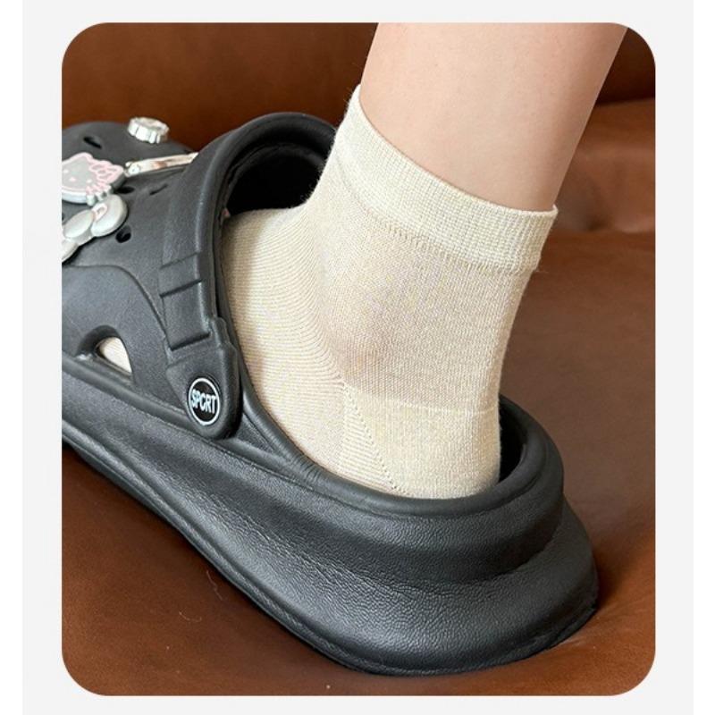 Women's Summer Solid-color Mulberry Silk Socks, Ice Socks, Short Socks, Versatile Postpartum Socks