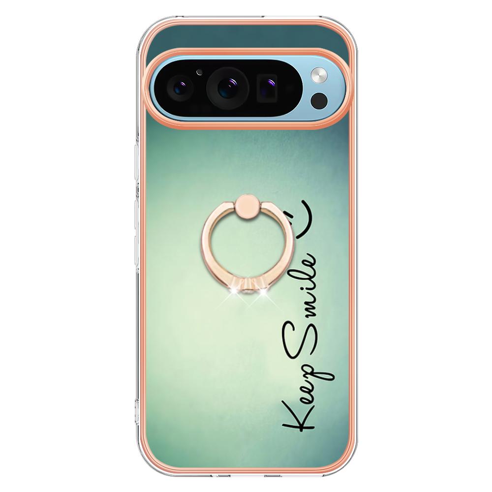 YB IMD Series-20 Style D for Google Pixel 9/Pixel 9 Pro Case Electroplating 2.0mm TPU Protective Shell with Kickstand