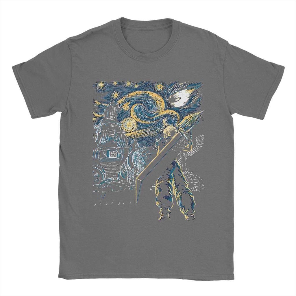 Unisex Chibi Cloud No Coffee No Workee Final Fantasy T Shirt Cotton Tops Vintage Short Sleeve Crewneck Tees Summer TShirt