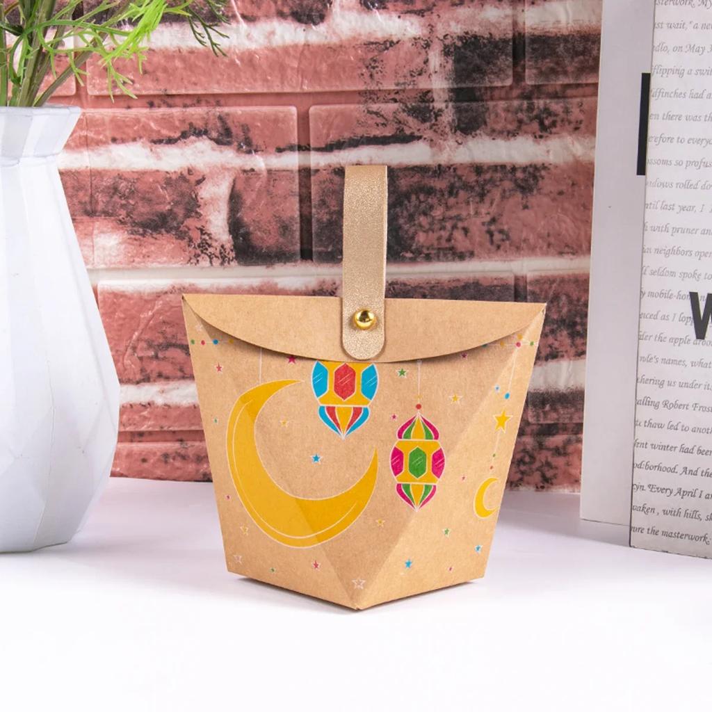 6/12pcs Ramadan Kareem Gift Boxes Moon candy packaging box Islamic Muslim Party Favors Treat box Eid Mubarak Party Supplies