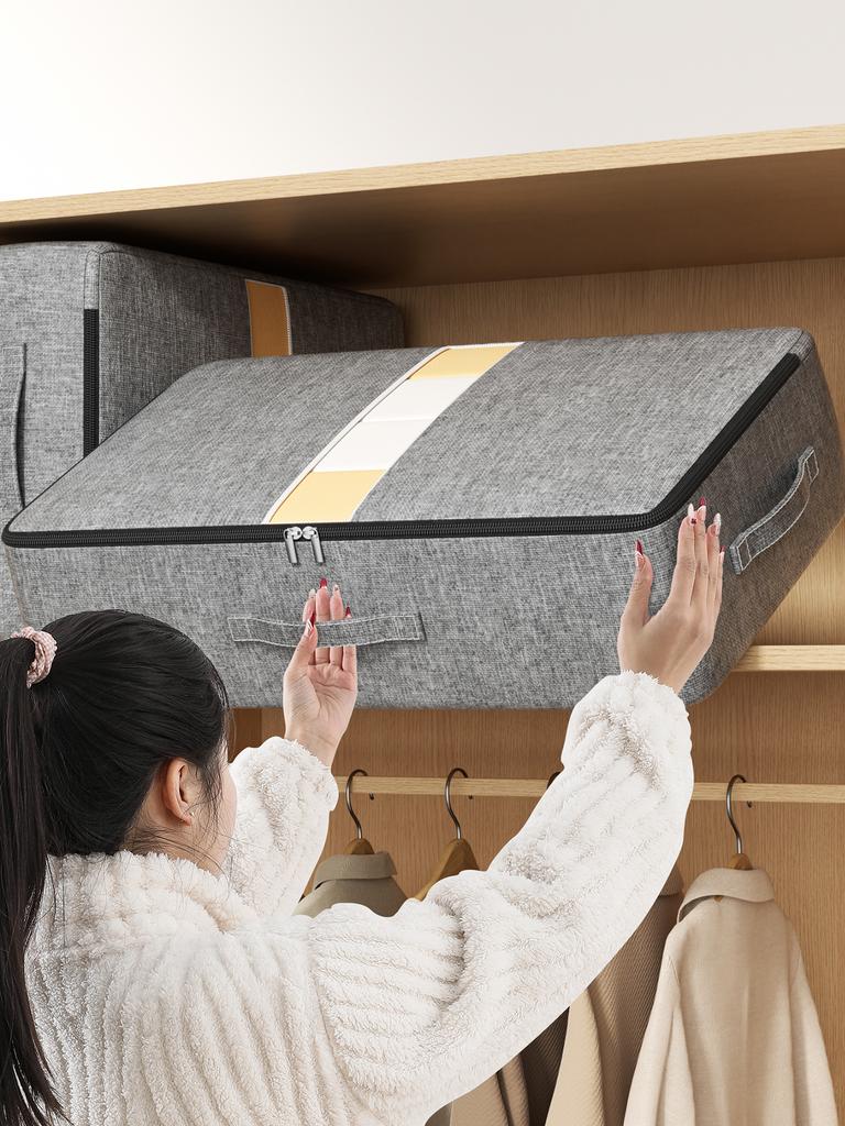 Extra-large Capacity Underbed Clothing Storage Bag Quilt Blanket Storage Bag Foldable Pants Coat Storage Bag Wardrobe Organizer