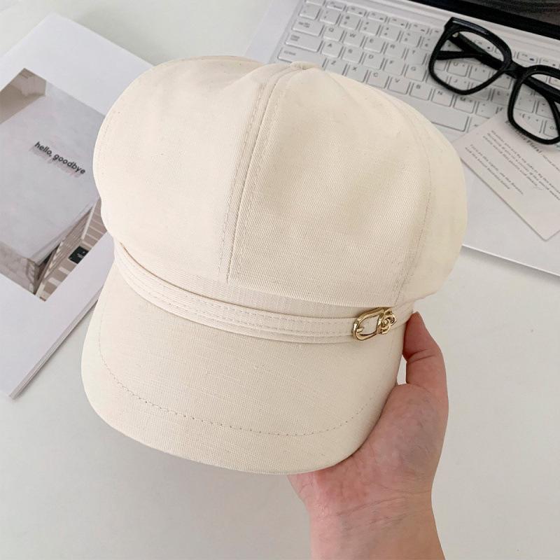 Women's Japanese Retro Octagonal Beret: Versatile, Large-Circumference Hat for a Smaller Face Look