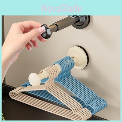 Plastic Suction Cup Wall Mount Organizer With Telescopic For Bathroom And Bedroom Storage