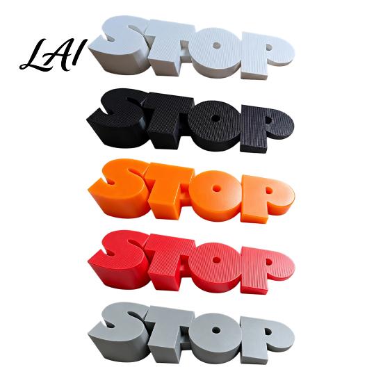 Decorative Office Desk Decor 3D Printed Door Stopper for Bottom of Door STOP Letter Non-Slip Stop Heavy Duty Floor Holder Wedge Home Office Doorstop