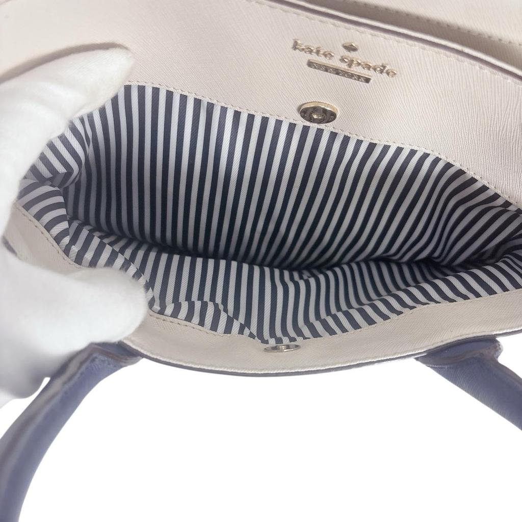 Kate Spade 2WAY bag Handbag Synthetic leather Blue x Ivory Women Used