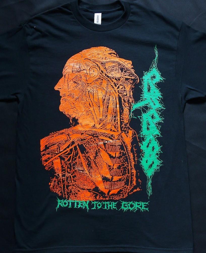 Винтажная футболка Carcass Rotten To The Gore Черная Хлопок Все размеры S-345XL T-shirt HRT141 Унисекс Футболка XXL