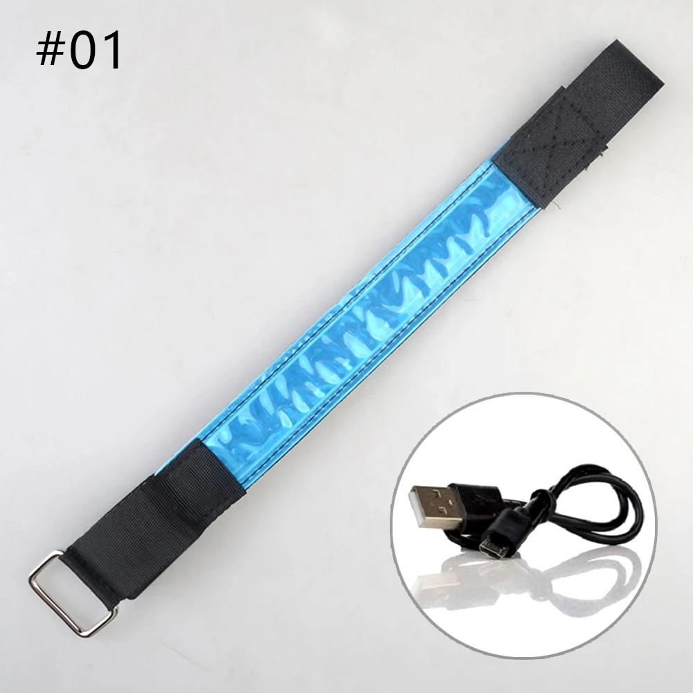 Night Running Armband LED Light Outdoor Sports USB Rechargeable Safety Belt Arm Leg Warning Wristband Cycling Bike Bicycle Light