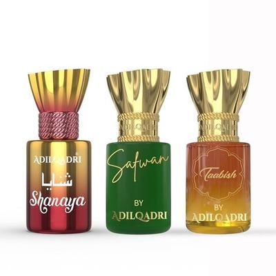 AdilQadri Shanaya, Safwan, Taabish Attar Combo Pack | Arabic & French Blend, Fruity & Sweet Arabic Scent | Long Lasting Non-Alcoholic Roll-On Attar
