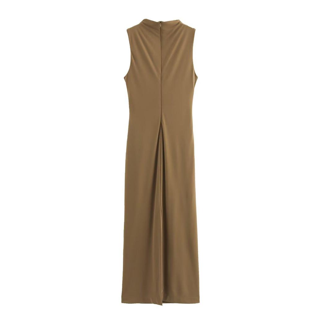 Women's Spring 2025 Versatile Pleated Sleeveless Slim Dress