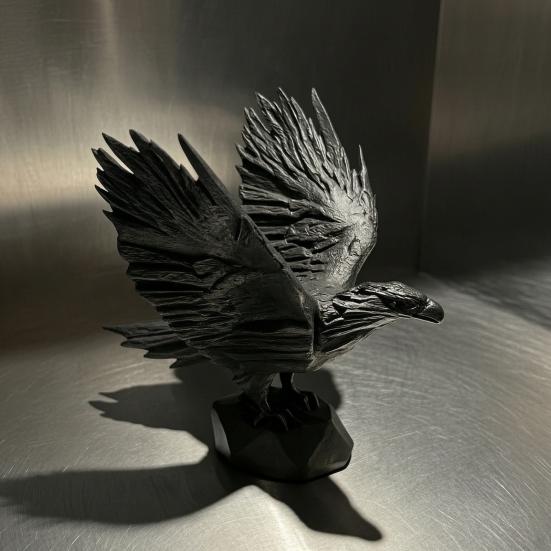 Eagle Ornament Matte Black with Stable Eagle Figure Non-Slip