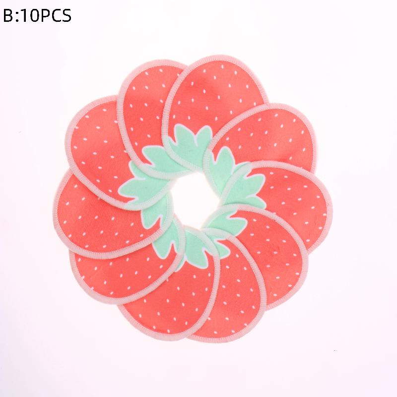 10 Pcs Makeup Remover Pads Washable Double-Layer Strawberry Print Cleaning Cotton Reusable Facial Make Up Removal Pads Tool
