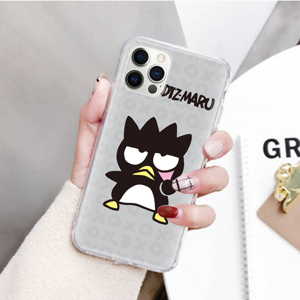 JZ14 Bad badtz-Maru Transparent Case for Samsung A04 A14 A23 M33 M53 Realme 10 9 C35 C55 VIVO Y02 X80 Infinix Hot 30 Note 11 Tecno Spark 8P Pro