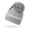 Girls' Winter Bow Double Pom-Pom Knitted Beanie
