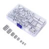250Pcs/Set Aluminum Cable Ferrule 8 Aperture Double Barrel Wire Rope Crimping Loop Sleeve Kit for RV