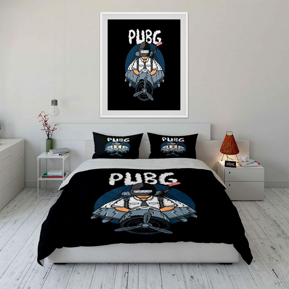 """Logo PUBG con soldato." Set lenzuola Set copripiumino Copripiumini Federe"""(1*Copripiumino 2*Federe senza imbottitura piumone)