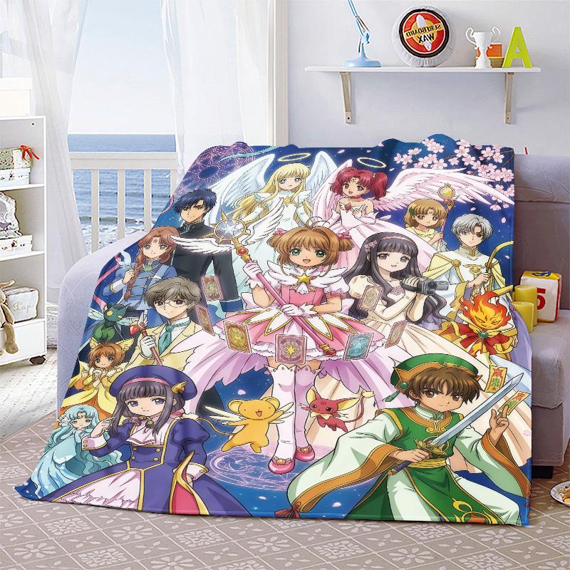 Cardcaptor Sakura Plush Flannel Blanket Soft Warm Throw Lightweight Blanket for Sofa Bed Home Use -QJY