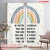 2pcs 2D Flat Printing Curtains Classroom Boho Rainbow Affirmation Polyester Without Electricity All Season Party & Holiday Decor