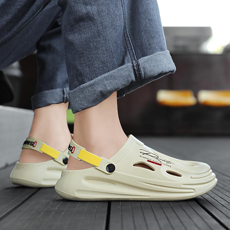 EVA Men's Clogs Shoes Lightweight Clog Men Beach Sandals with Men Clogs Mules Home Garden Outdoor Male Beach Flat Slippers Size 40-45