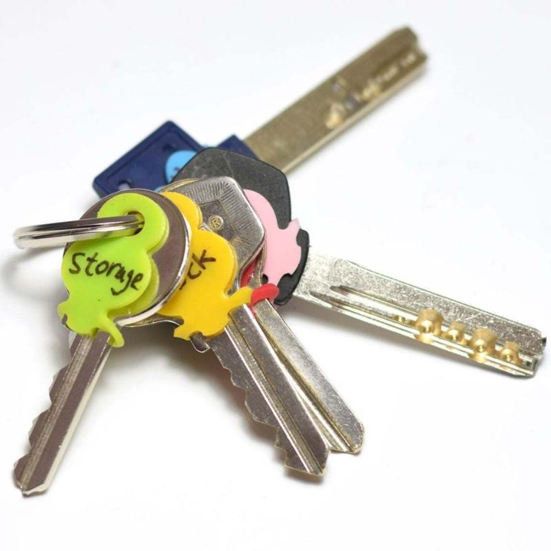 Pack of 12 Colorful Key Identifiers Key Differentiation Rings Flexible Silicone Labels Practical Key Recognition Rings