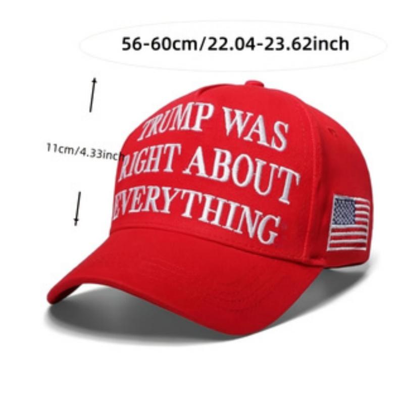 Trump was Right About Everything Baseball Cap Spring Outdoor Sun Hat Multifunction Adjustable USA Flag Embroidered Trucker Hat