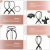 1 Pc 13.8IN Portable Collapsible Wig Stand Holder for Multiple Wigs Black And Pink Durable Wig Stands for Women