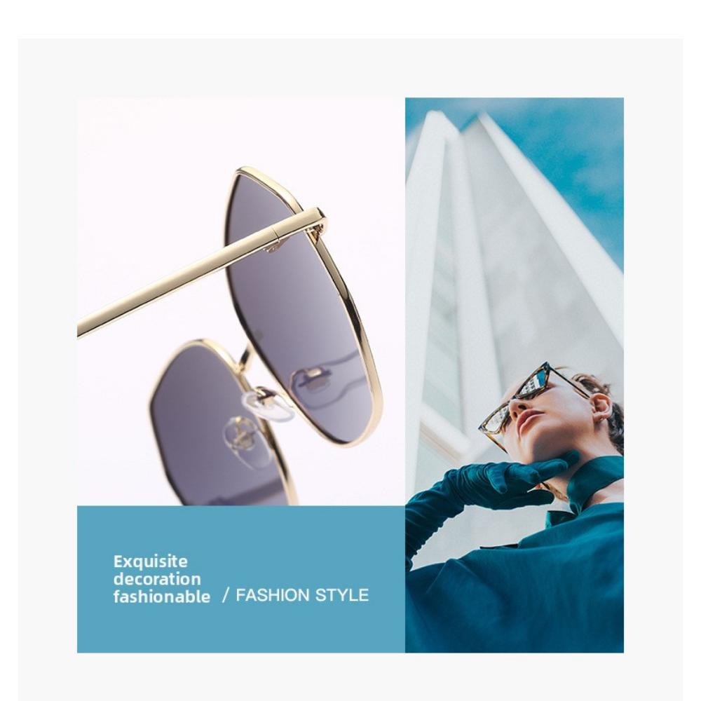 Sunglasses Female Korean Version Tide Shading Polarized Ins Sunglasses Fashion Polygonal Large Frame High Definition UV Protection Glasses