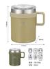 CB JAPAN Mug with Vacuum Stainless Keeps Hot or KEMI SANTECO Lid, Insulated, Steel, Double-Walled, Beige, 350ml, Cold, Mug,
