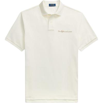 Polo Camisa Polo de Manga Corta Lisa con Logo para Hombre tops Crema 100007837