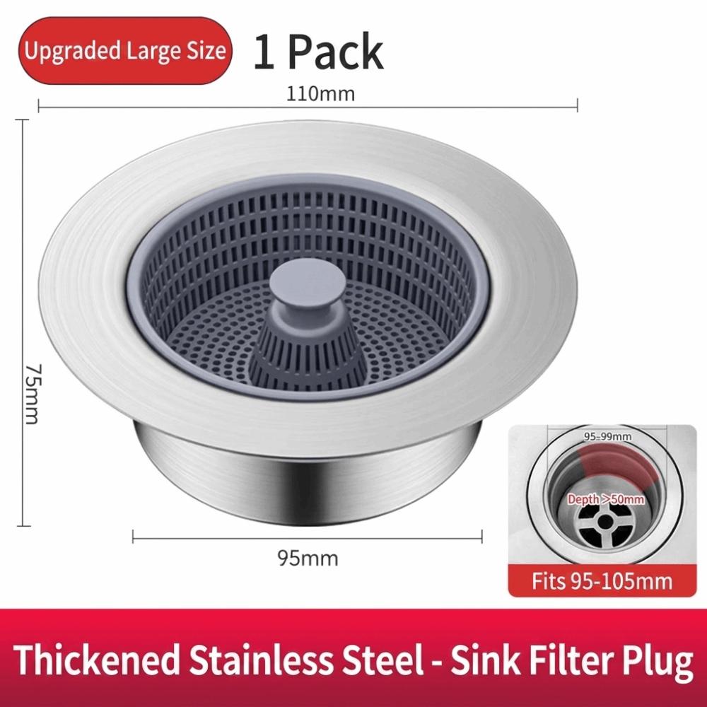Stainless Steel Sink Stopper Rust-proof Sink Strainer Drain Basket  Bathroom Sink