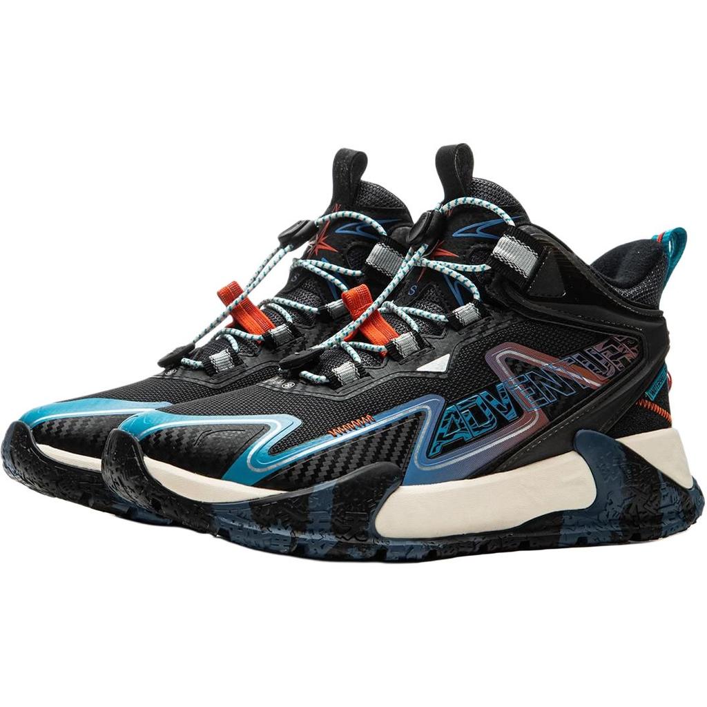 Li Ning Kids Outdoor Lightweight Fun Adventure Soft Comfortable Non-Slip Shock Absorption Support Mid-Top Outdoor Shoes Kids Shoes Black YKEU012-1