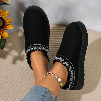 Bottes de neige chaudes en daim pour femme, chaussures d'automne et d'hiver à plateforme, à bout fermé, en coton