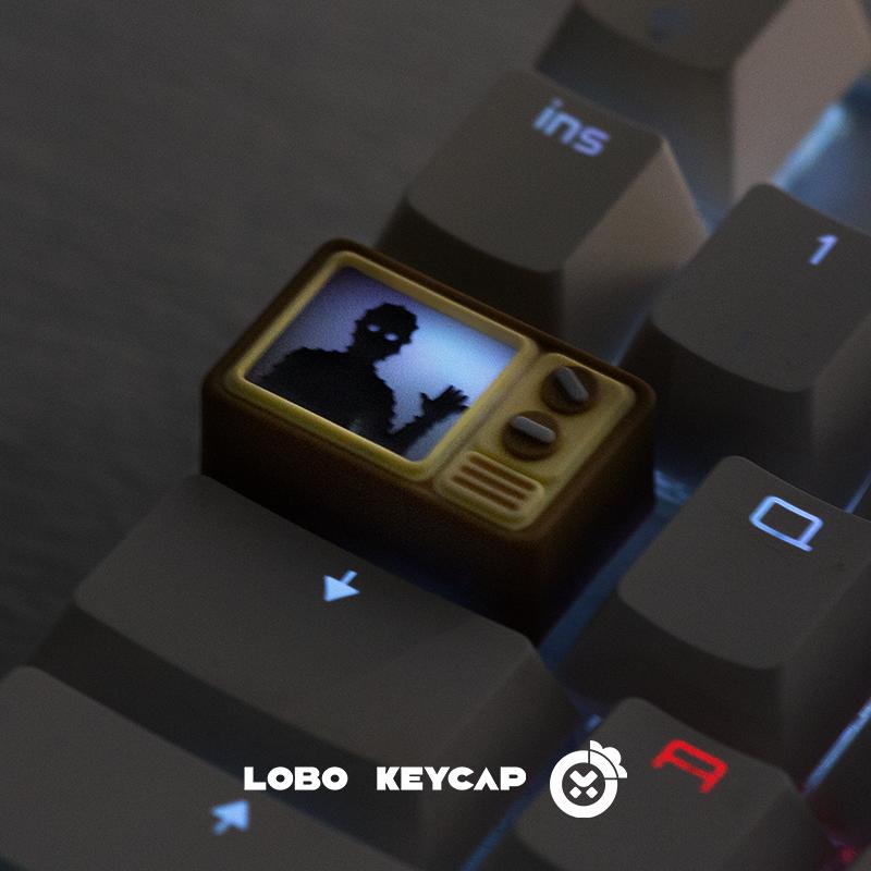 Cube Escape The Lake Tv Creative Light-Transmitting Mechanical Keyboard  Resin Material Keycaps  Fun Gifts