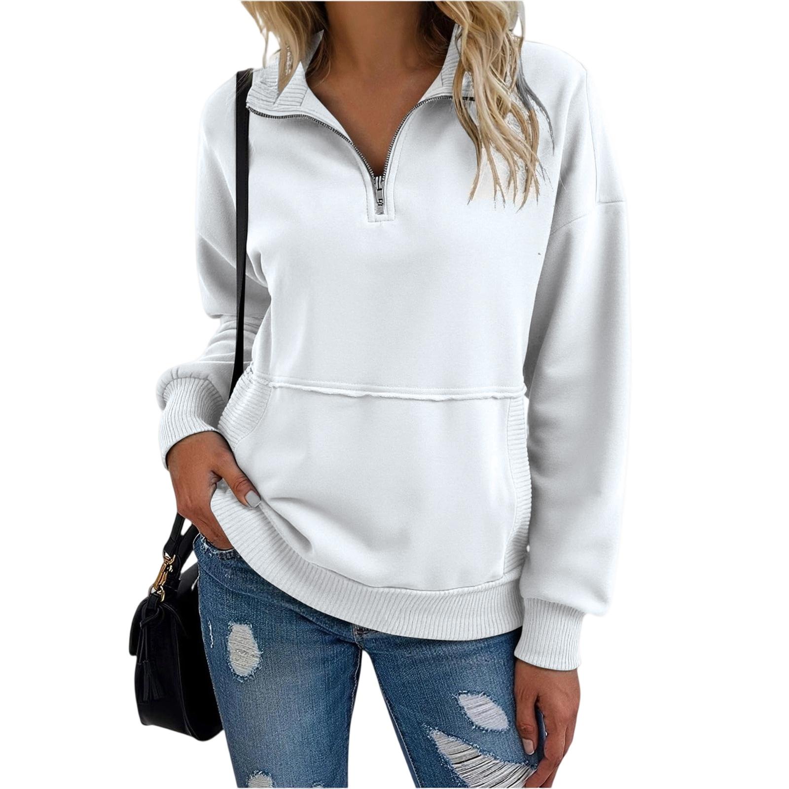 

Women s -color Fashionable Long-sleeved Top L білий