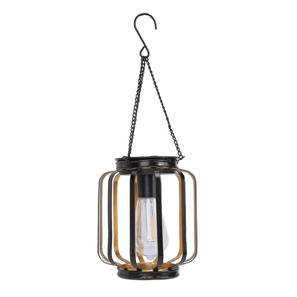 Solar Hanging Lantern Outdoor Water Proof Metal Solar Powered Light with Hook for Outside Yard Garden Patio Porch